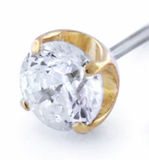Neo Gold Prong Set Gem Pin End
