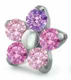 Flower Gem Pin End - Threadless