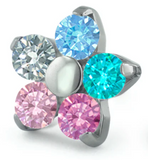 Flower Gem Pin End - Threadless