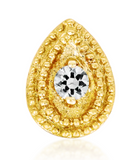 Junipurr Gold Pear CZ Double Millgrain Pin End