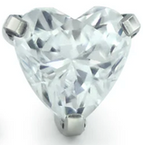 Heart Shaped Gem Pin End