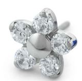 Flower Gem Pin End - Threadless