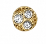 BVLA Pavé Gold Circle Pin End