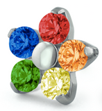 Flower Gem Pin End - Threadless