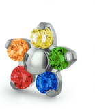 Flower Gem Pin End - Threadless