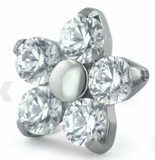 Flower Gem Pin End - Threadless