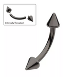 Black PVD Spike Curved Barbell
