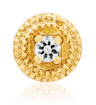 Junipurr Round CZ Double Millgrain Gold Pin End