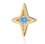 Ember Divinity - Blue Topaz - Gold Threadless Pin End