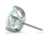 Pentagon Titanium Prong Set Gem Pin End -NEW