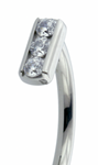 Channel Set Curved Barbell w/ Gems
